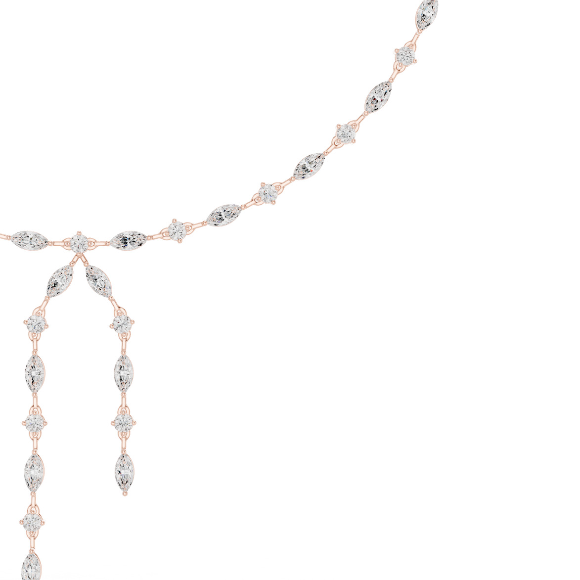 Marquise diamond drop necklace with dangling design