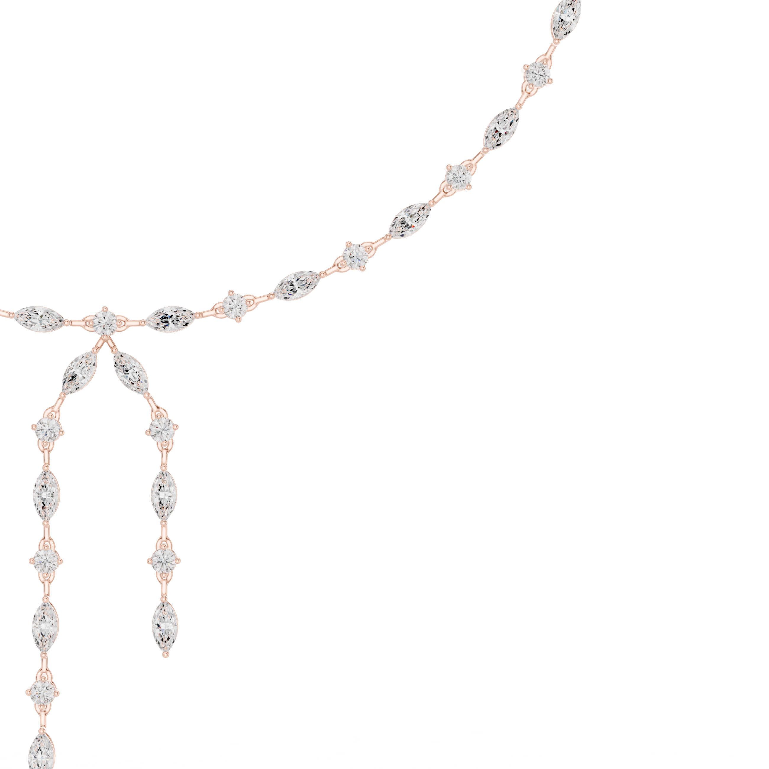 Marquise diamond drop necklace with dangling design