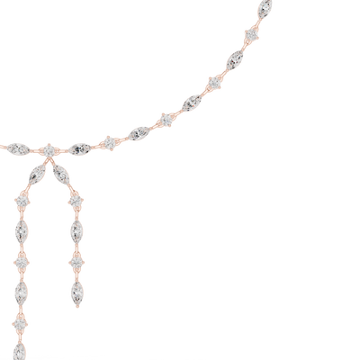 Marquise diamond drop necklace with dangling design