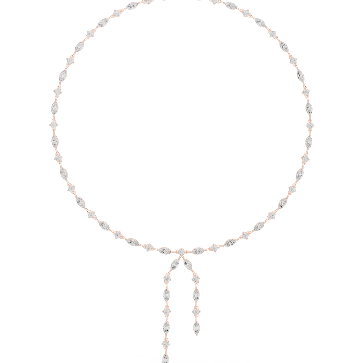 Marquise diamond drop necklace with dangling design