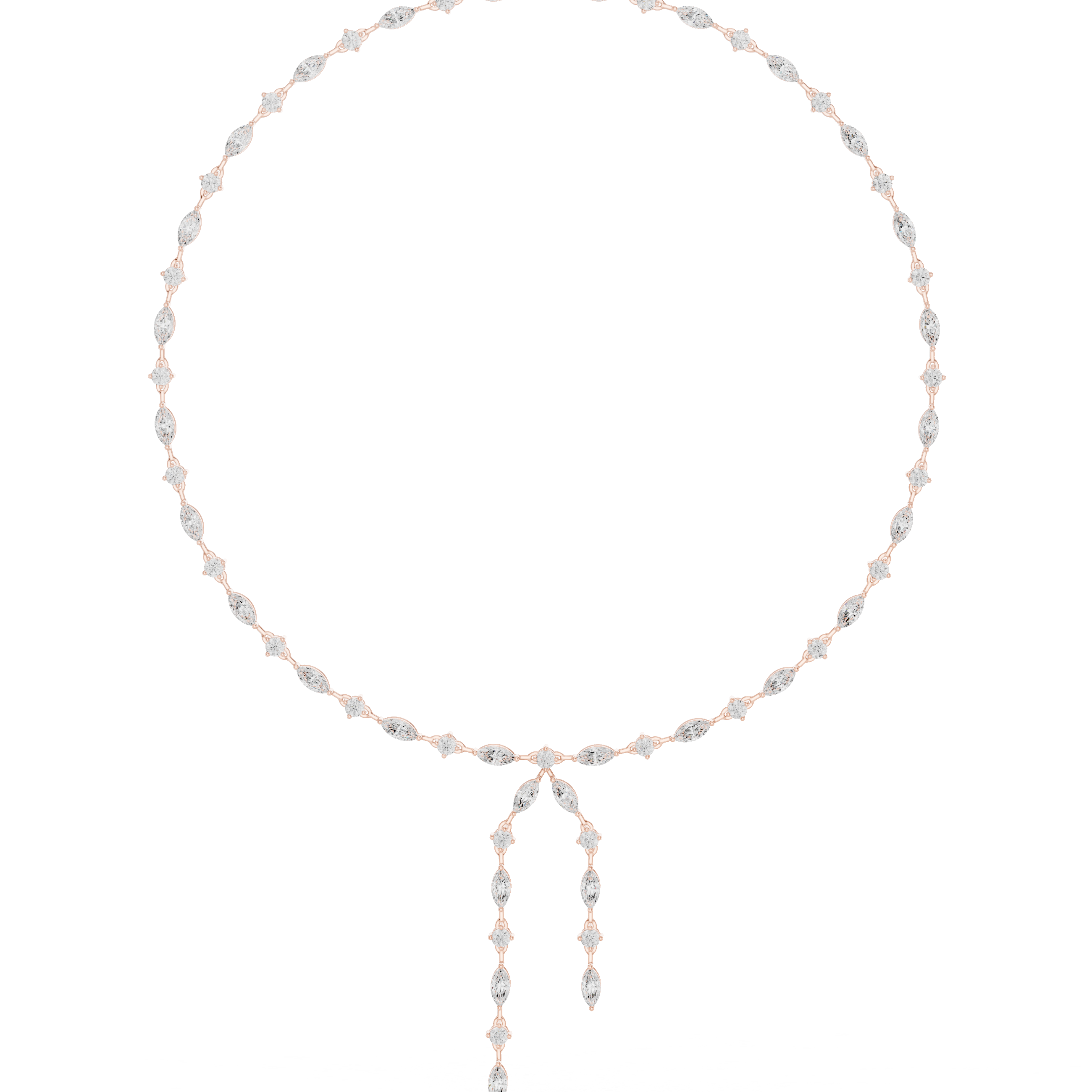 Marquise diamond drop necklace with dangling design