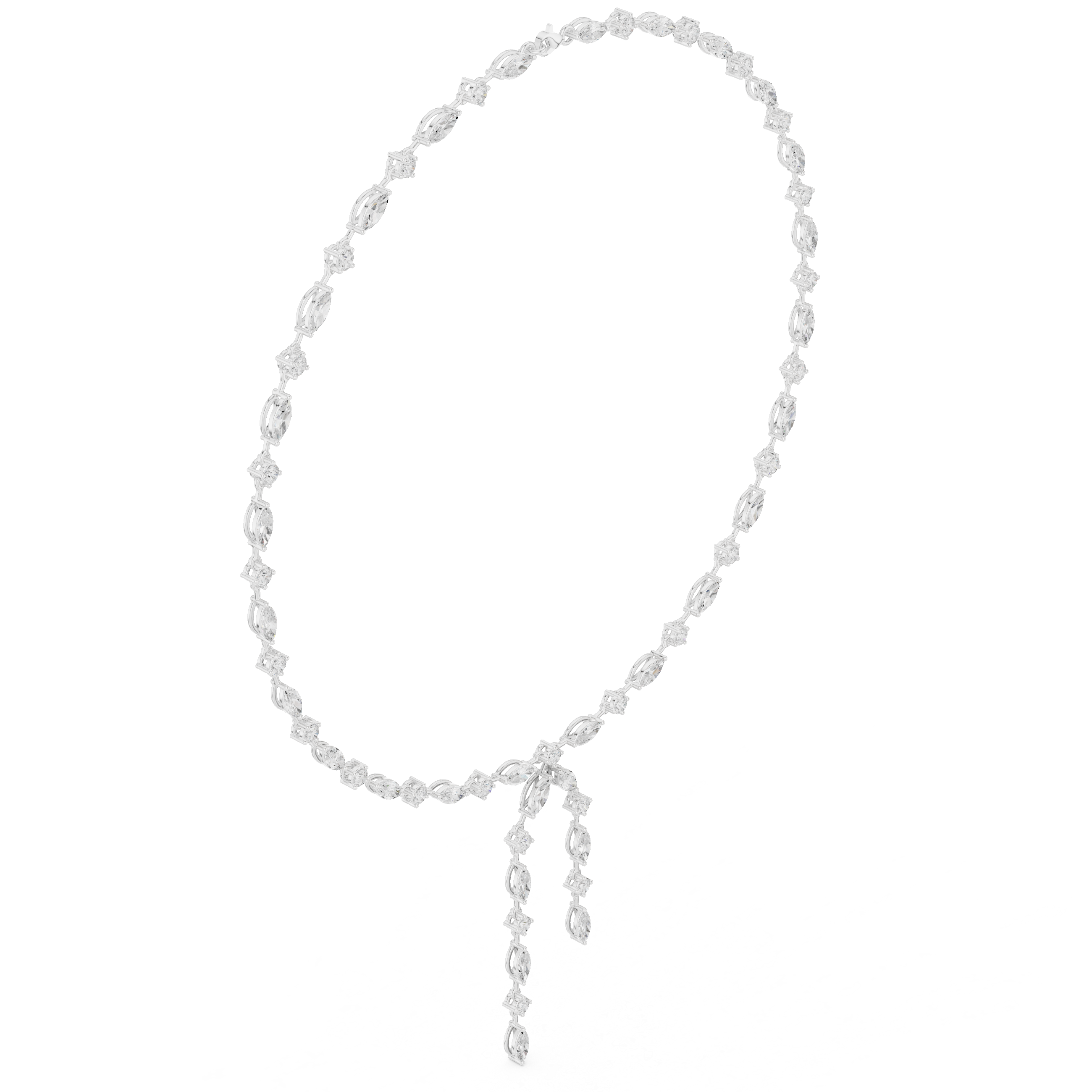 Marquise diamond drop necklace with dangling design
