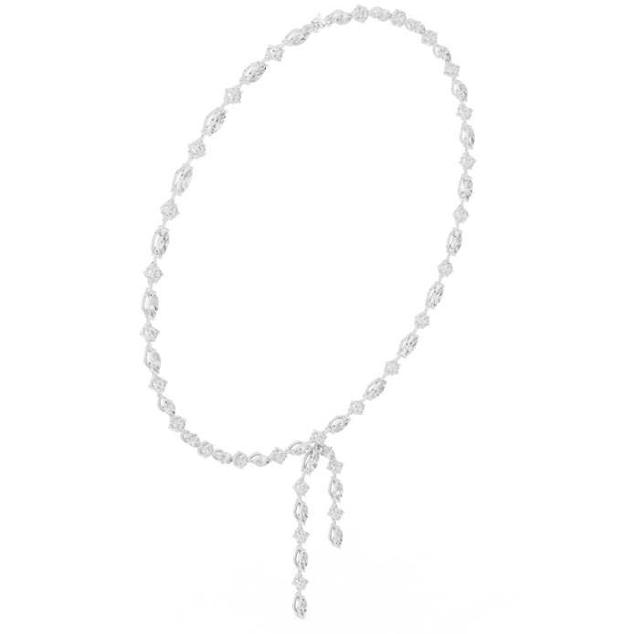 Marquise diamond drop necklace with dangling design