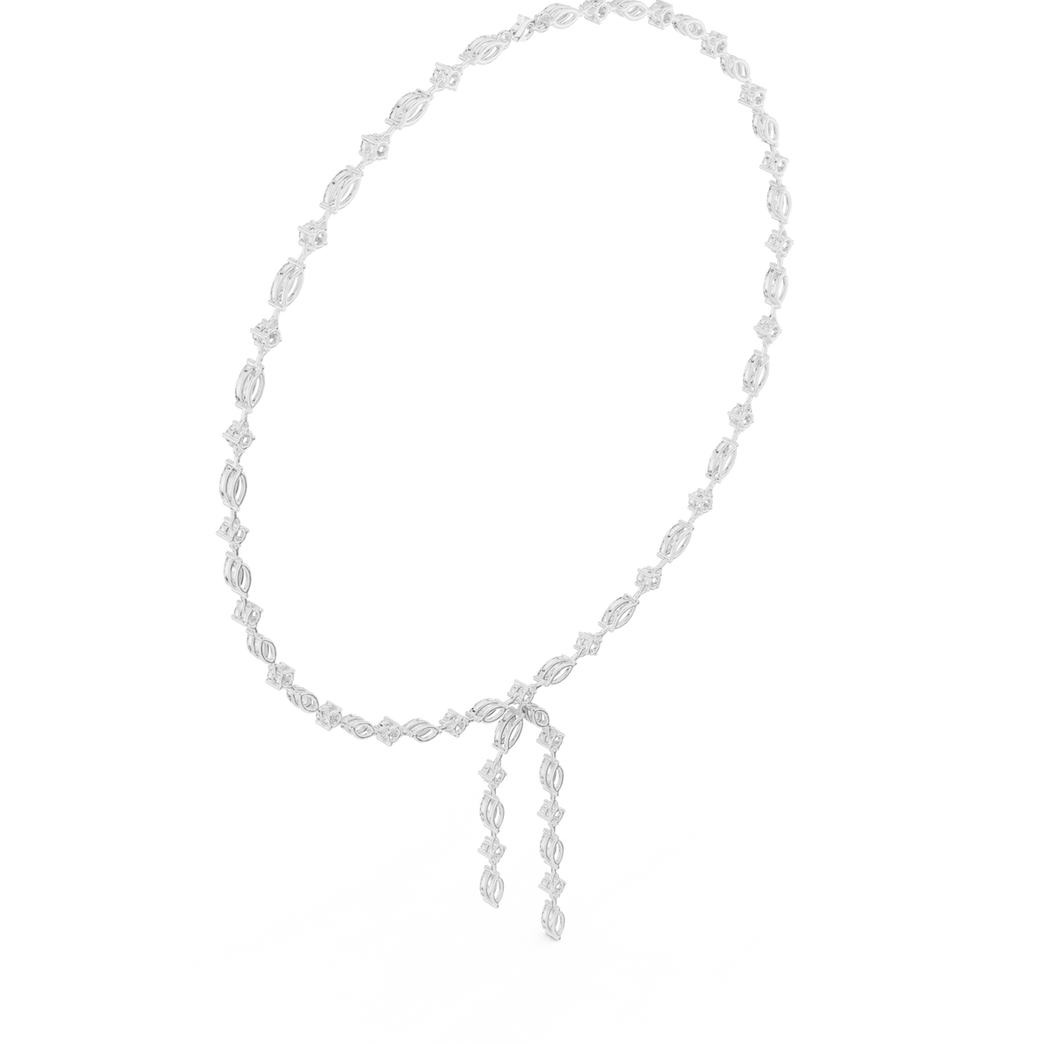 Marquise diamond drop necklace with dangling design