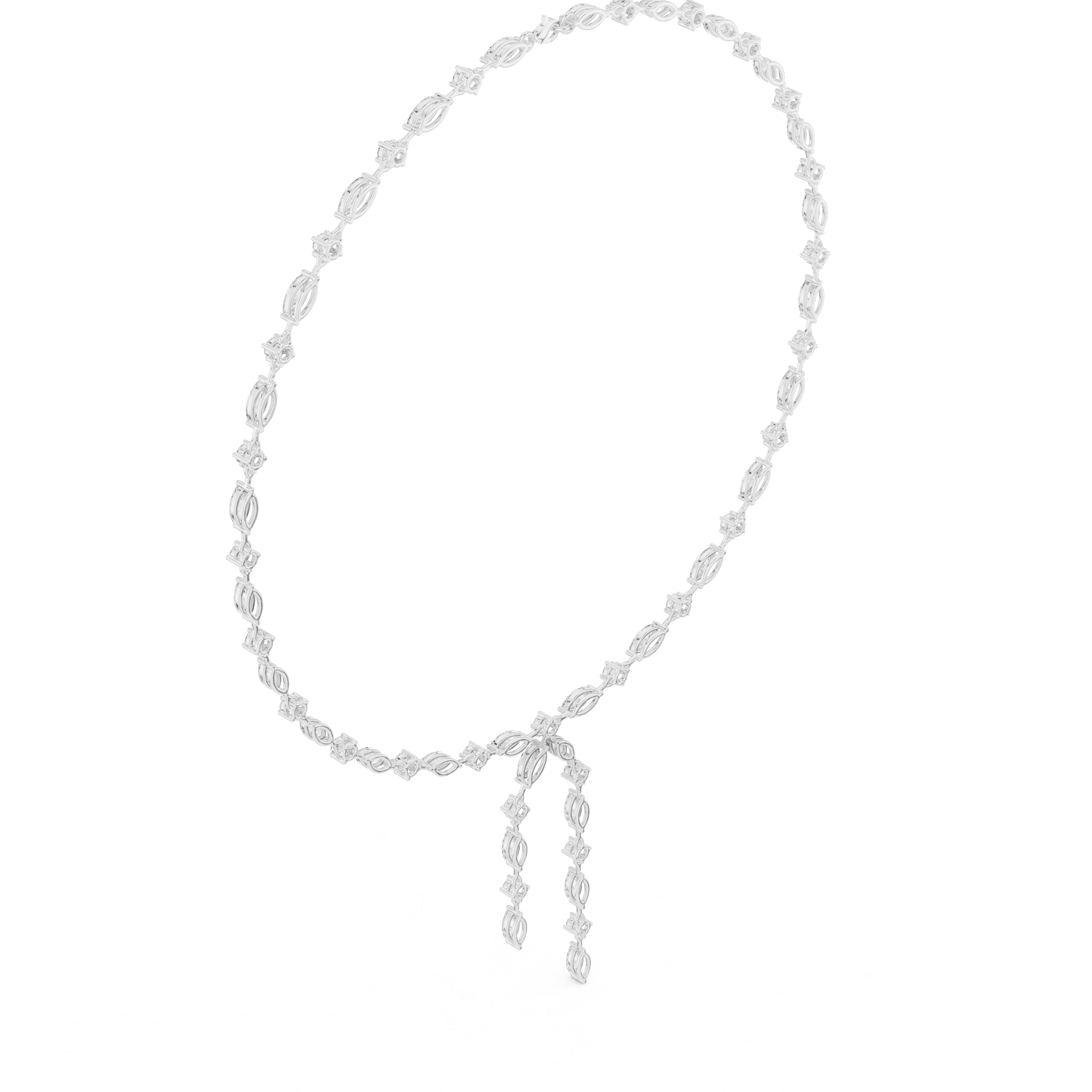 Marquise diamond drop necklace with dangling design