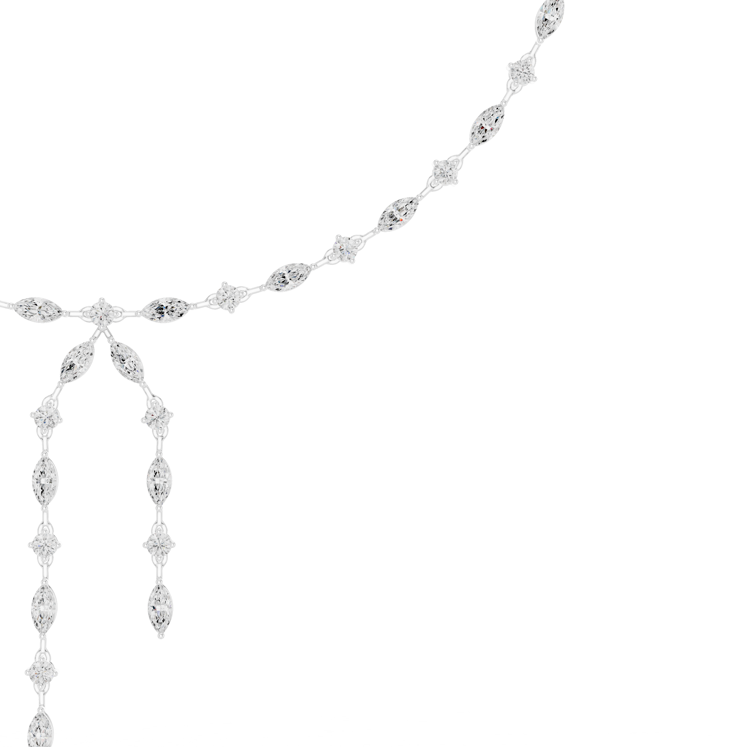 Marquise diamond drop necklace with dangling design