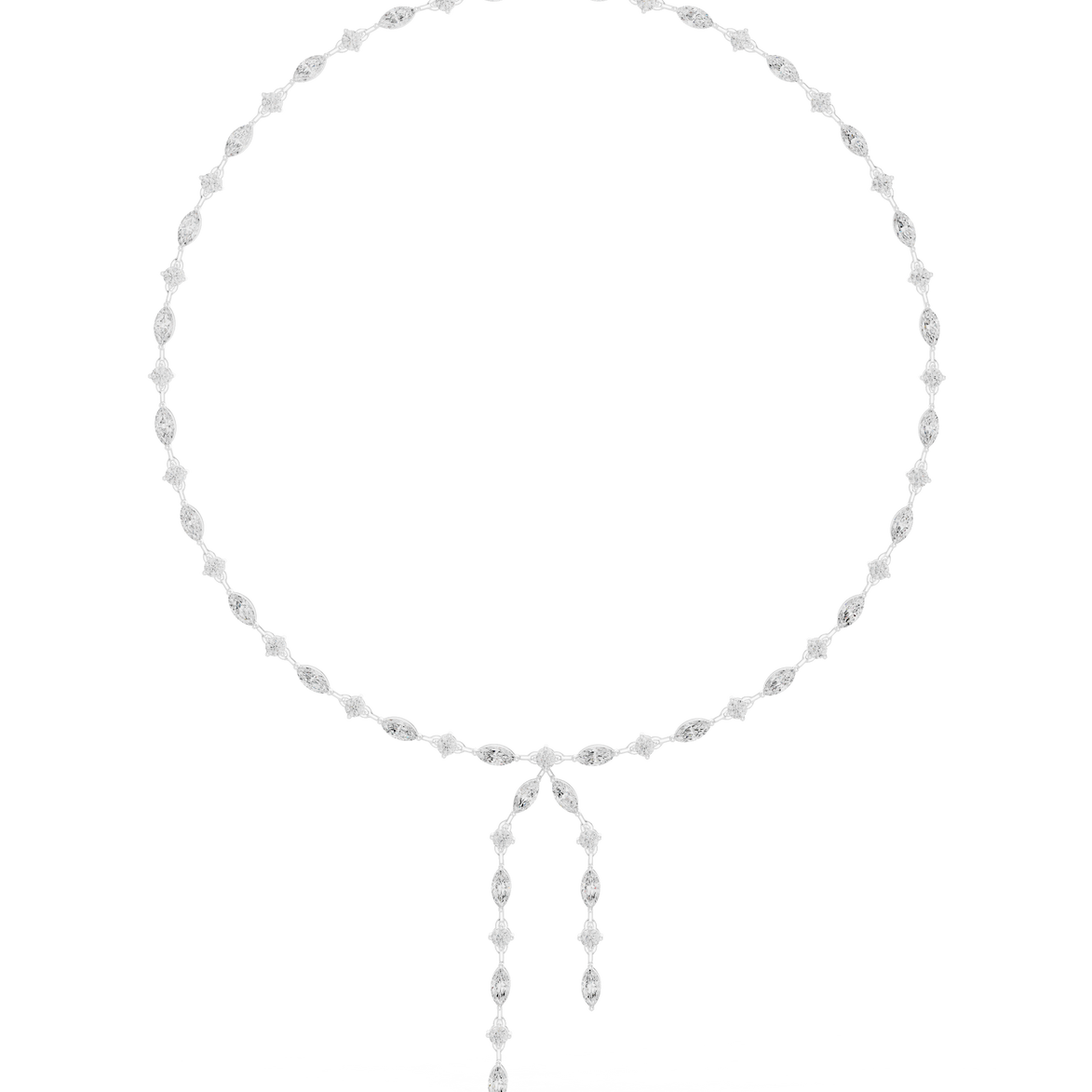 Marquise diamond drop necklace with dangling design