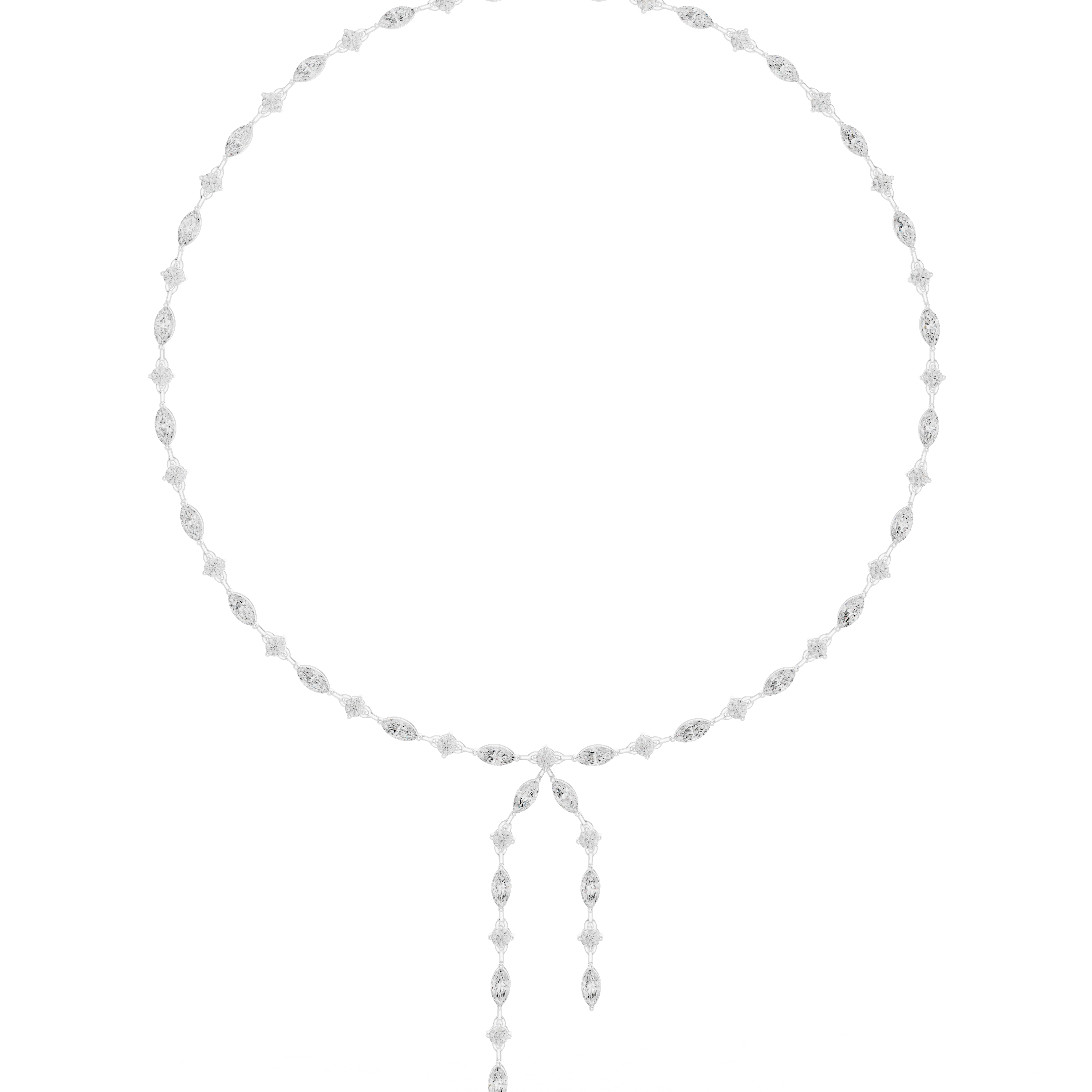 Marquise diamond drop necklace with dangling design