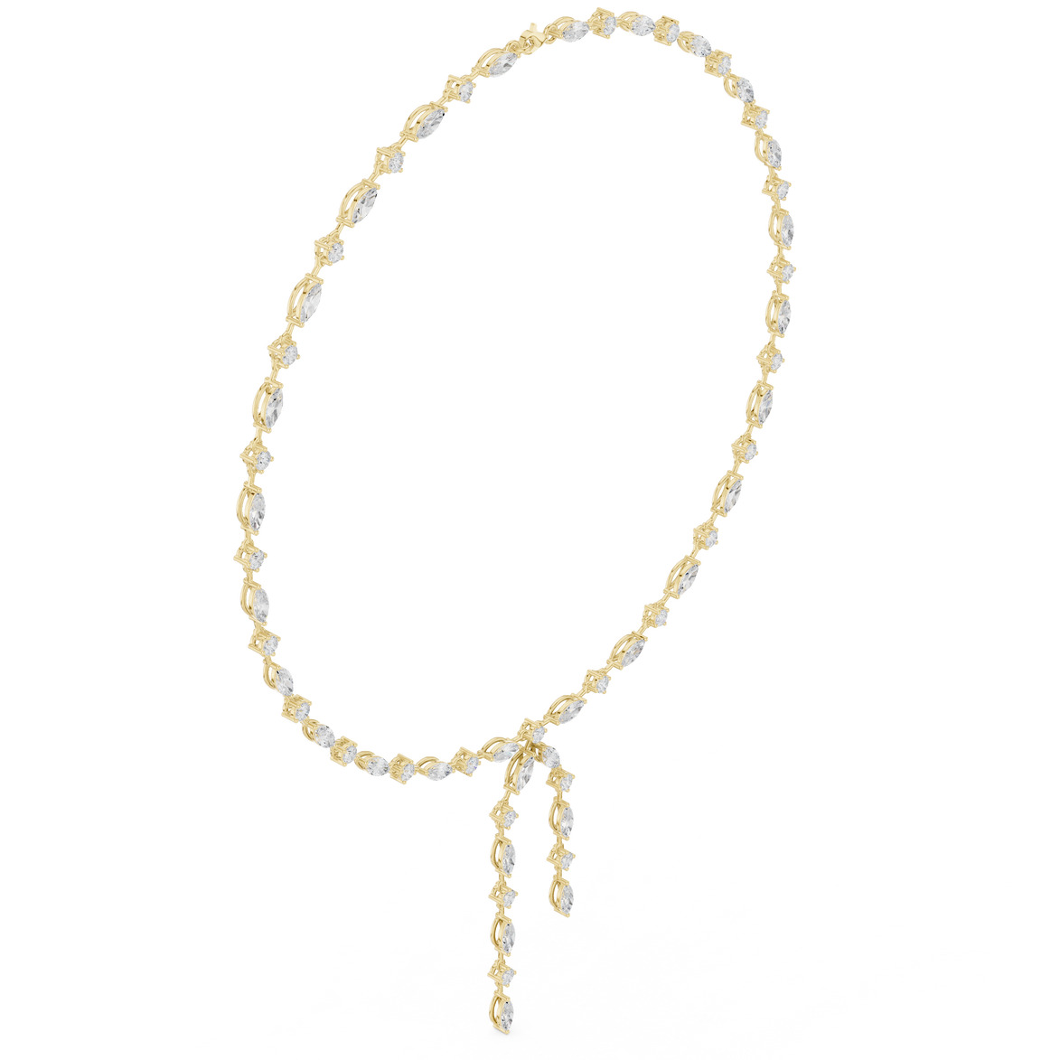 Marquise diamond drop necklace with dangling design