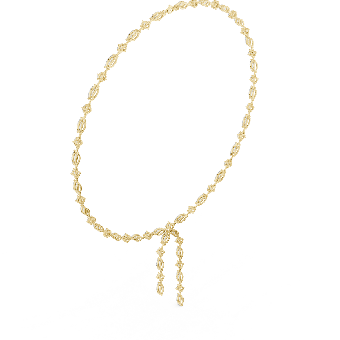 Marquise diamond drop necklace with dangling design