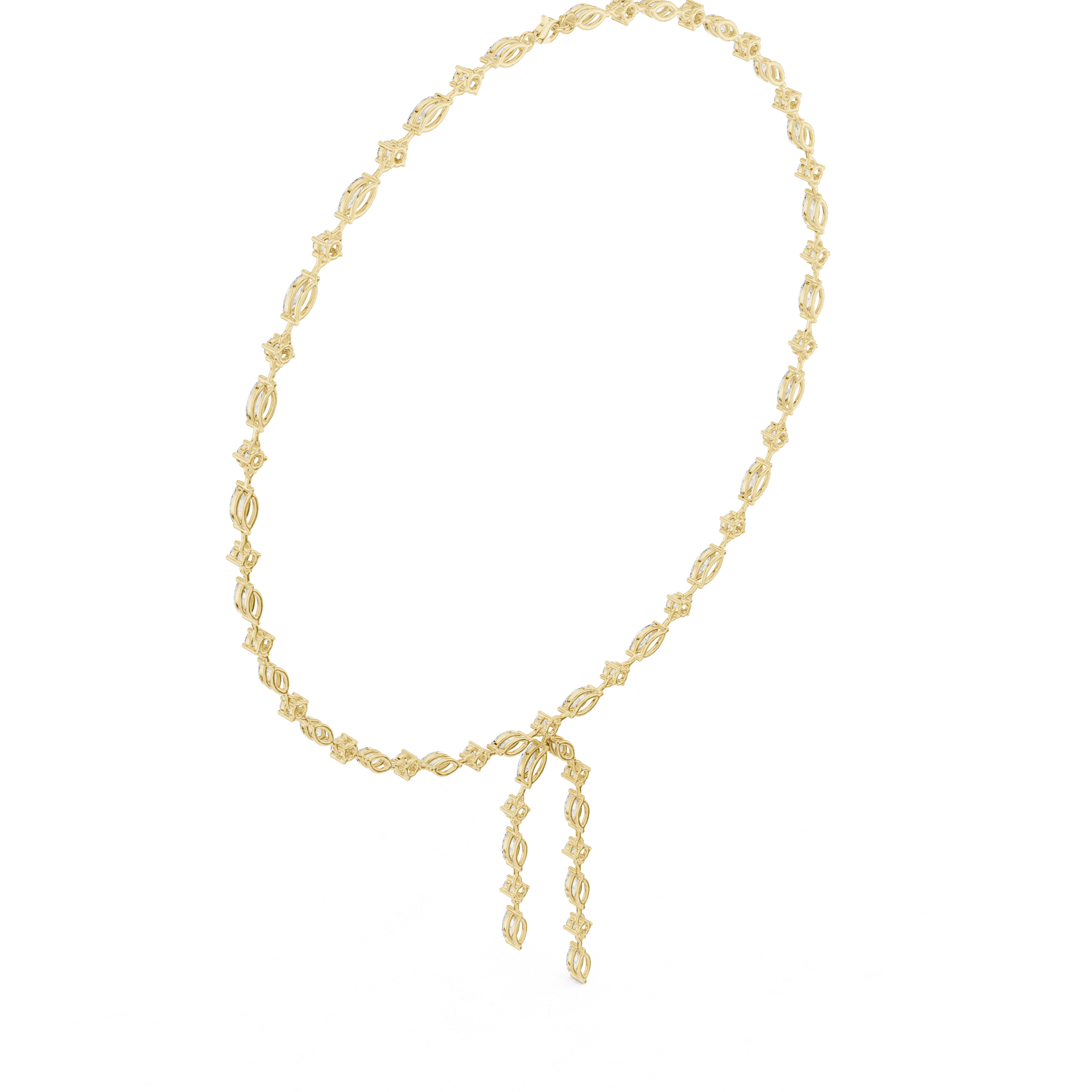Marquise diamond drop necklace with dangling design