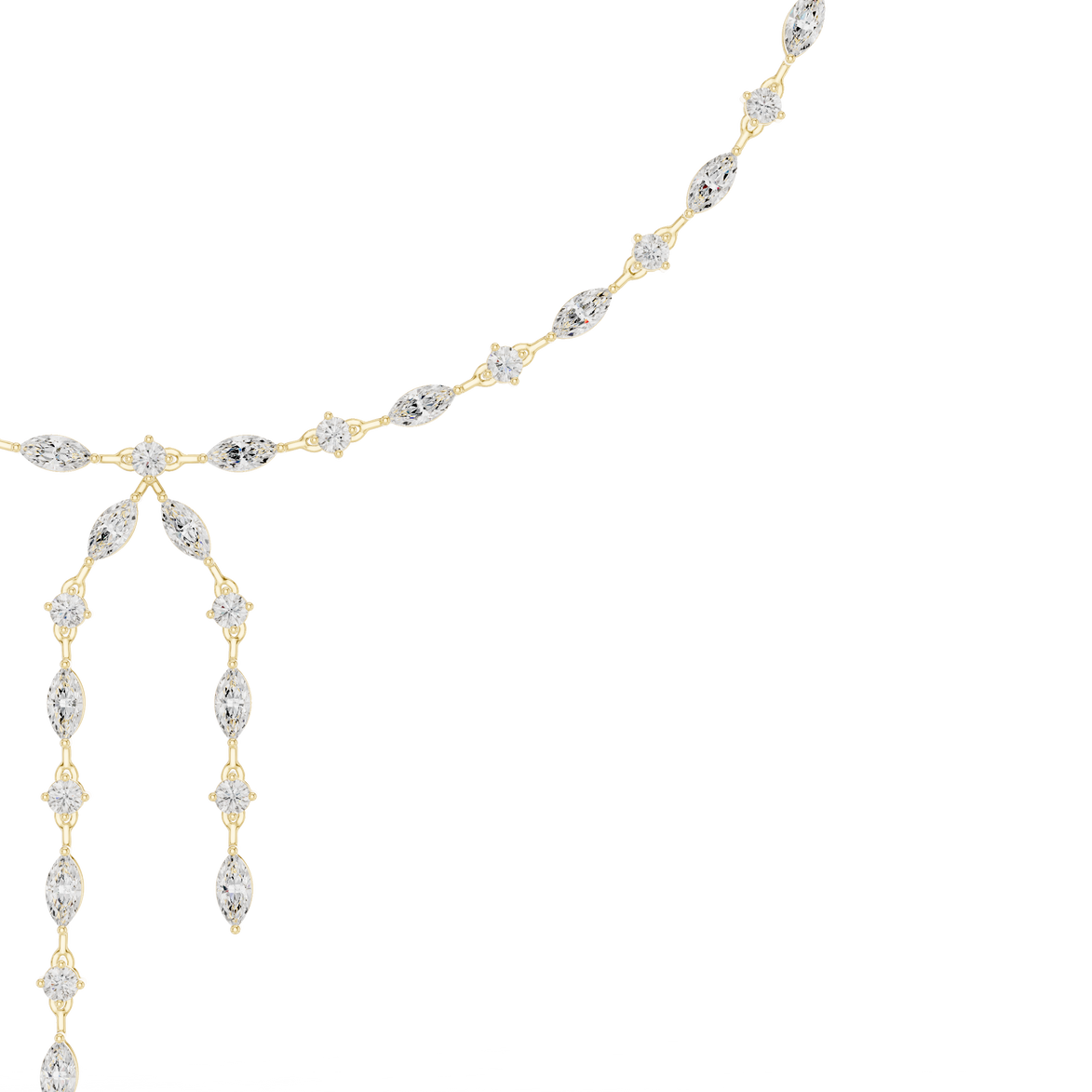 Marquise diamond drop necklace with dangling design