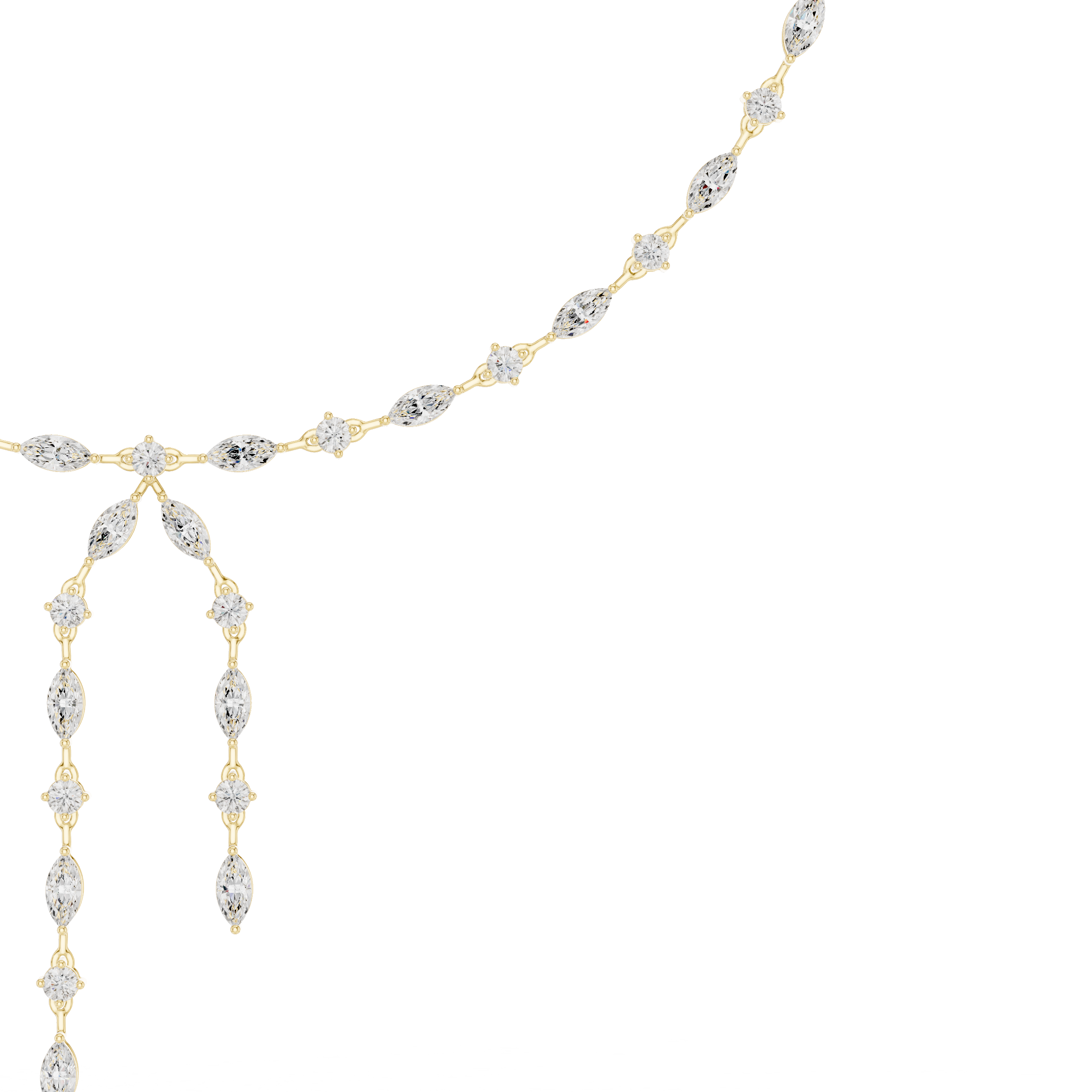 Marquise diamond drop necklace with dangling design