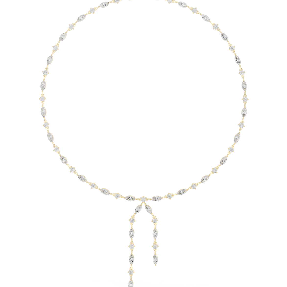 Marquise diamond drop necklace with dangling design
