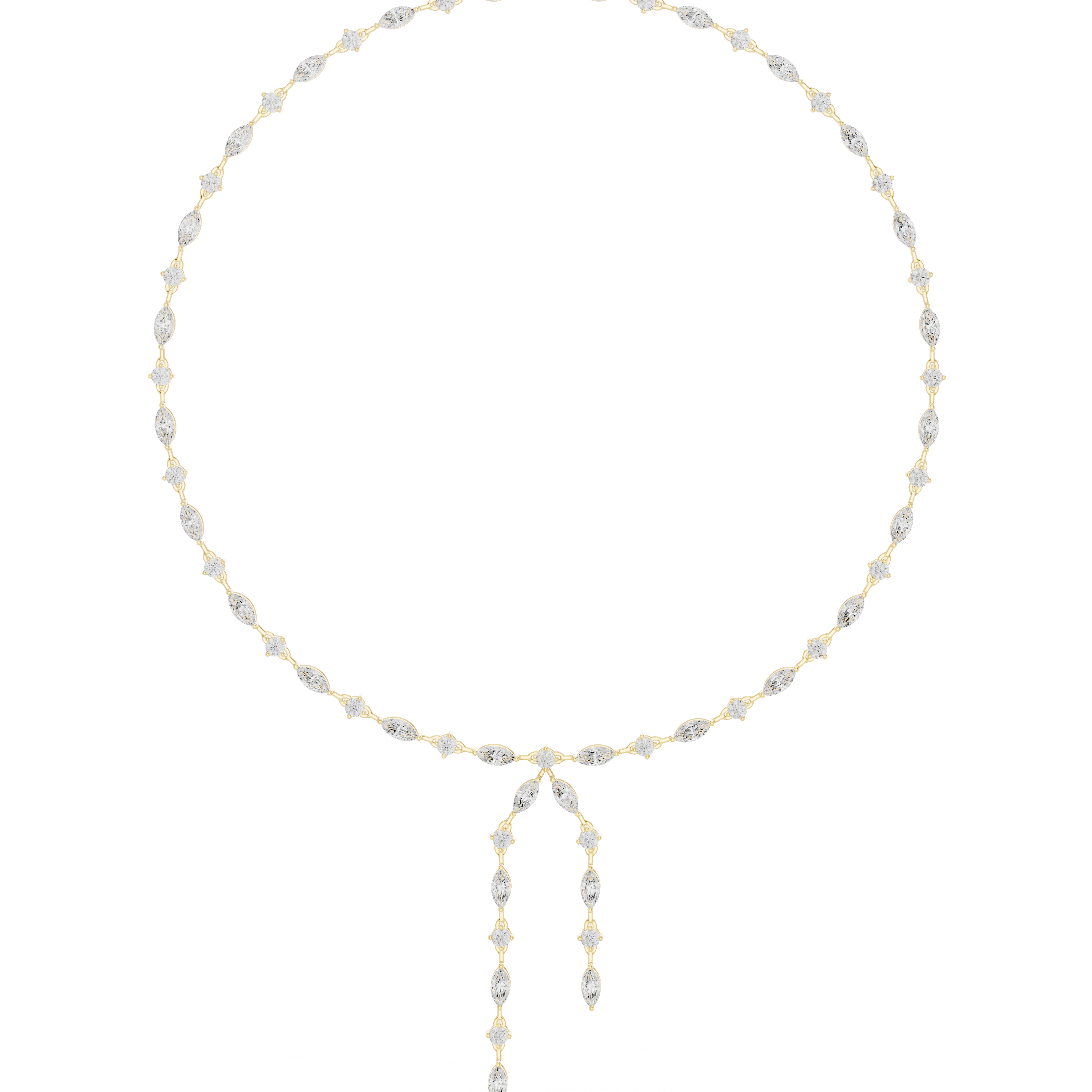 Marquise diamond drop necklace with dangling design