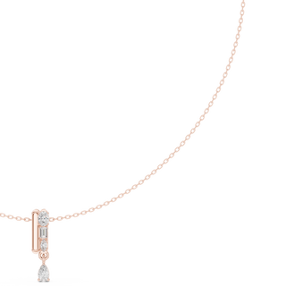 Multi shape diamond drop pendant necklace