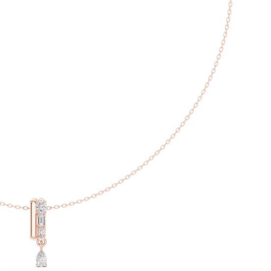 Multi shape diamond drop pendant necklace