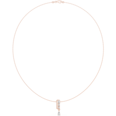 Multi shape diamond drop pendant necklace