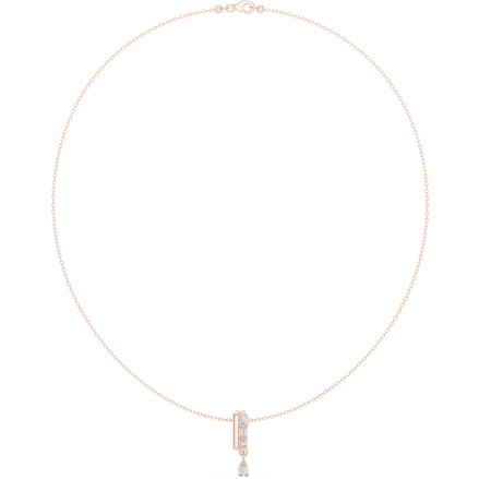Multi shape diamond drop pendant necklace