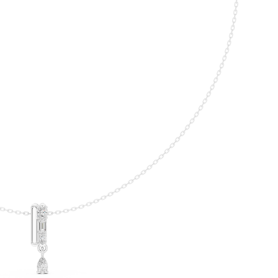 Multi shape diamond drop pendant necklace
