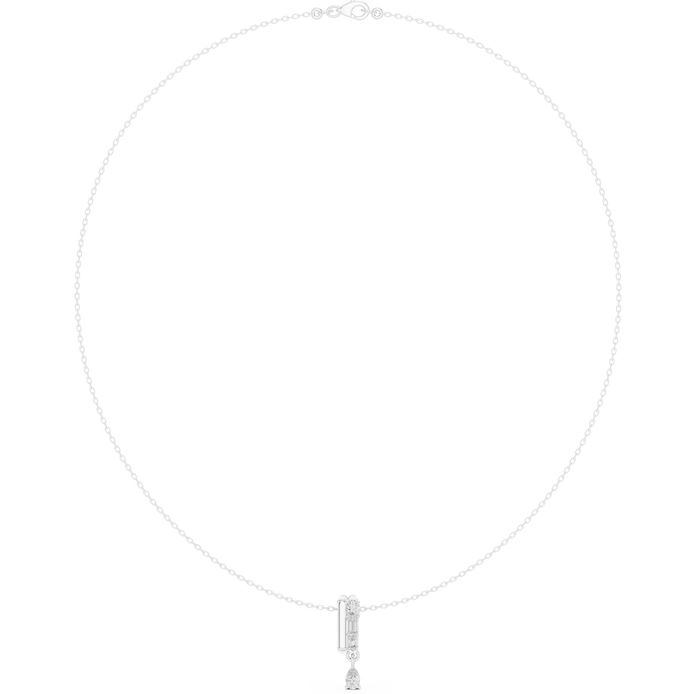 Multi shape diamond drop pendant necklace