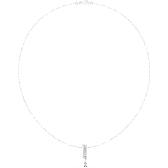 Multi shape diamond drop pendant necklace