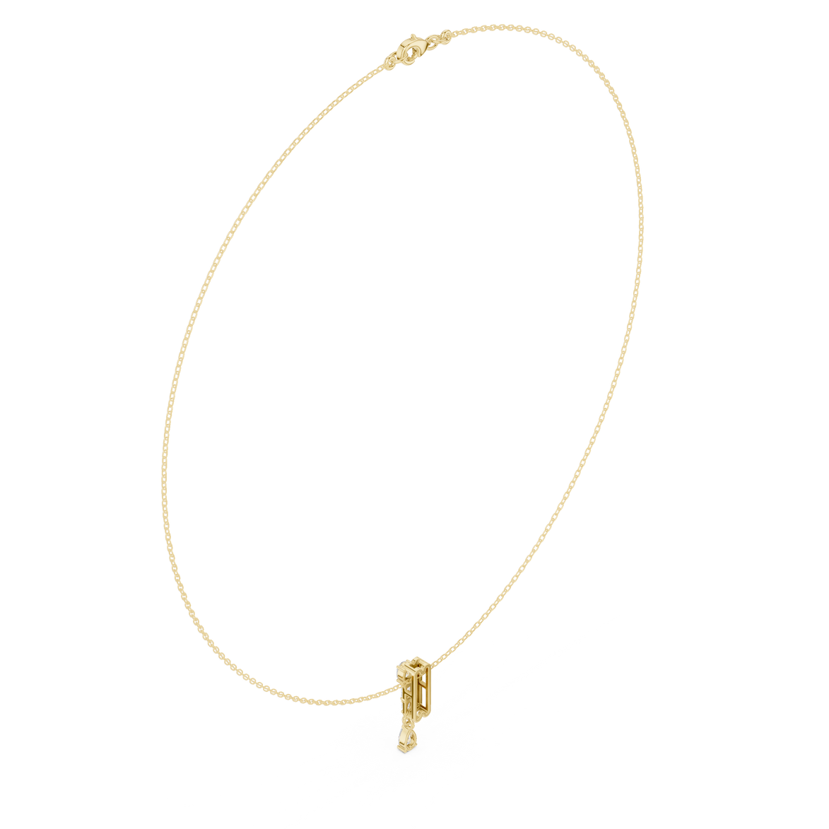 Multi shape diamond drop pendant necklace