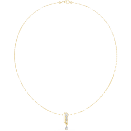 Multi shape diamond drop pendant necklace