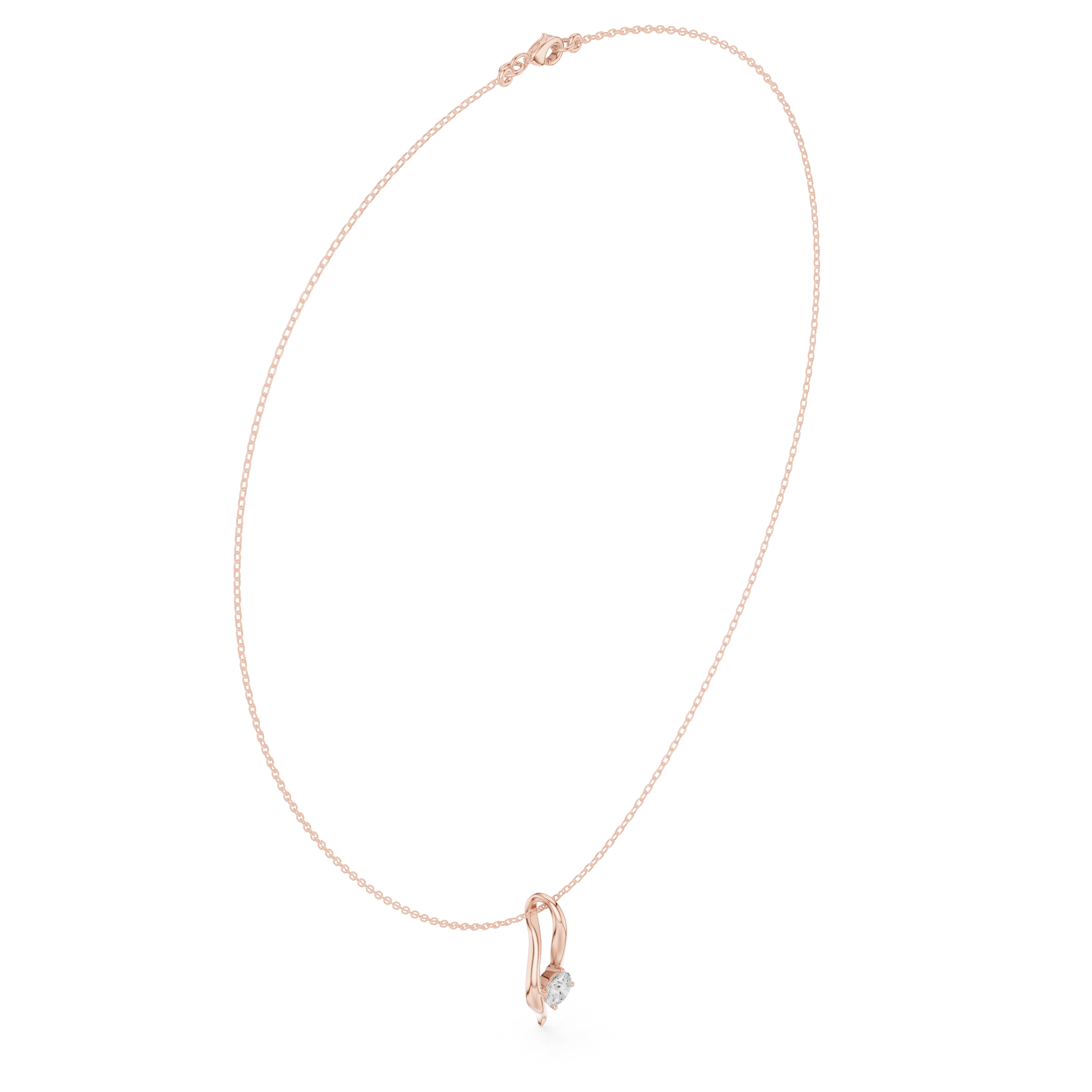 Solitaire twist diamond pendant necklace