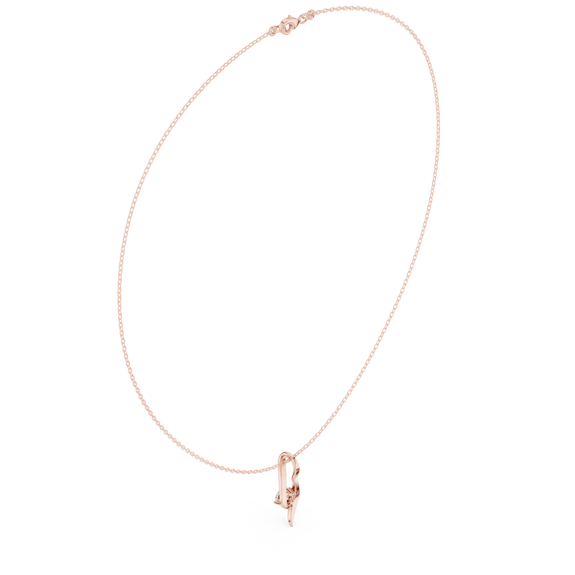 Solitaire twist diamond pendant necklace