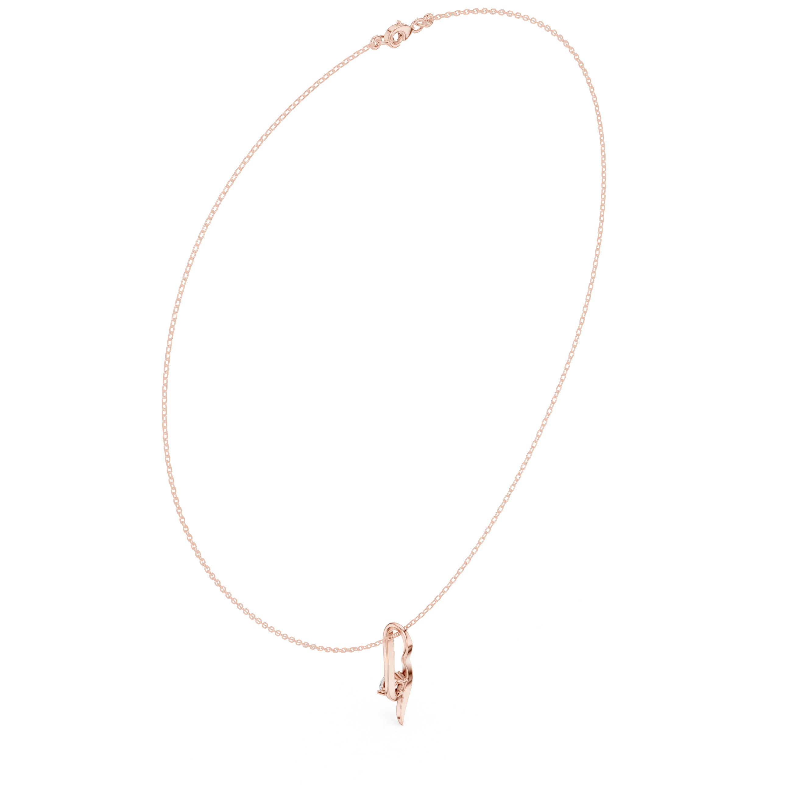 Solitaire twist diamond pendant necklace