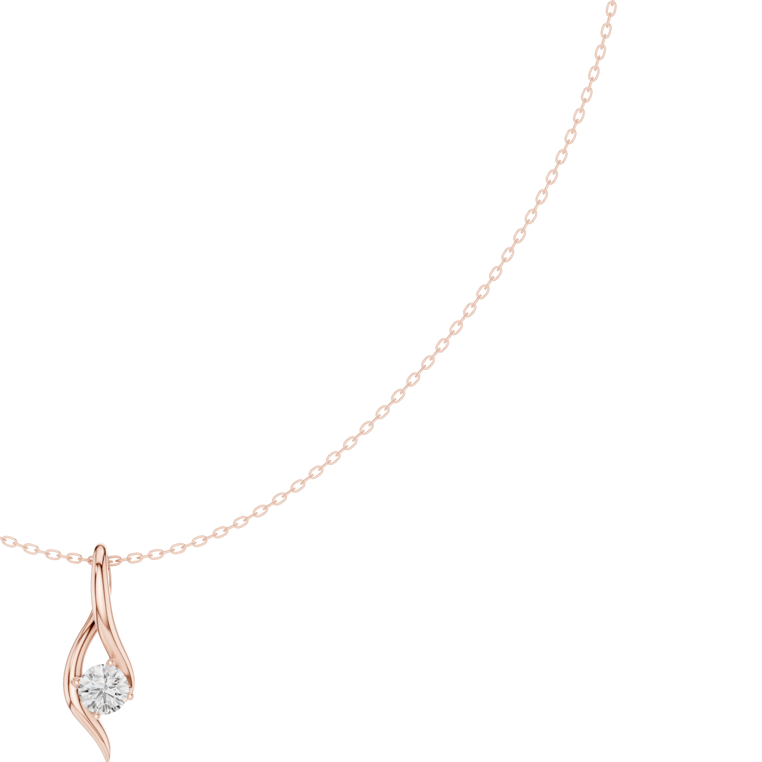 Solitaire twist diamond pendant necklace