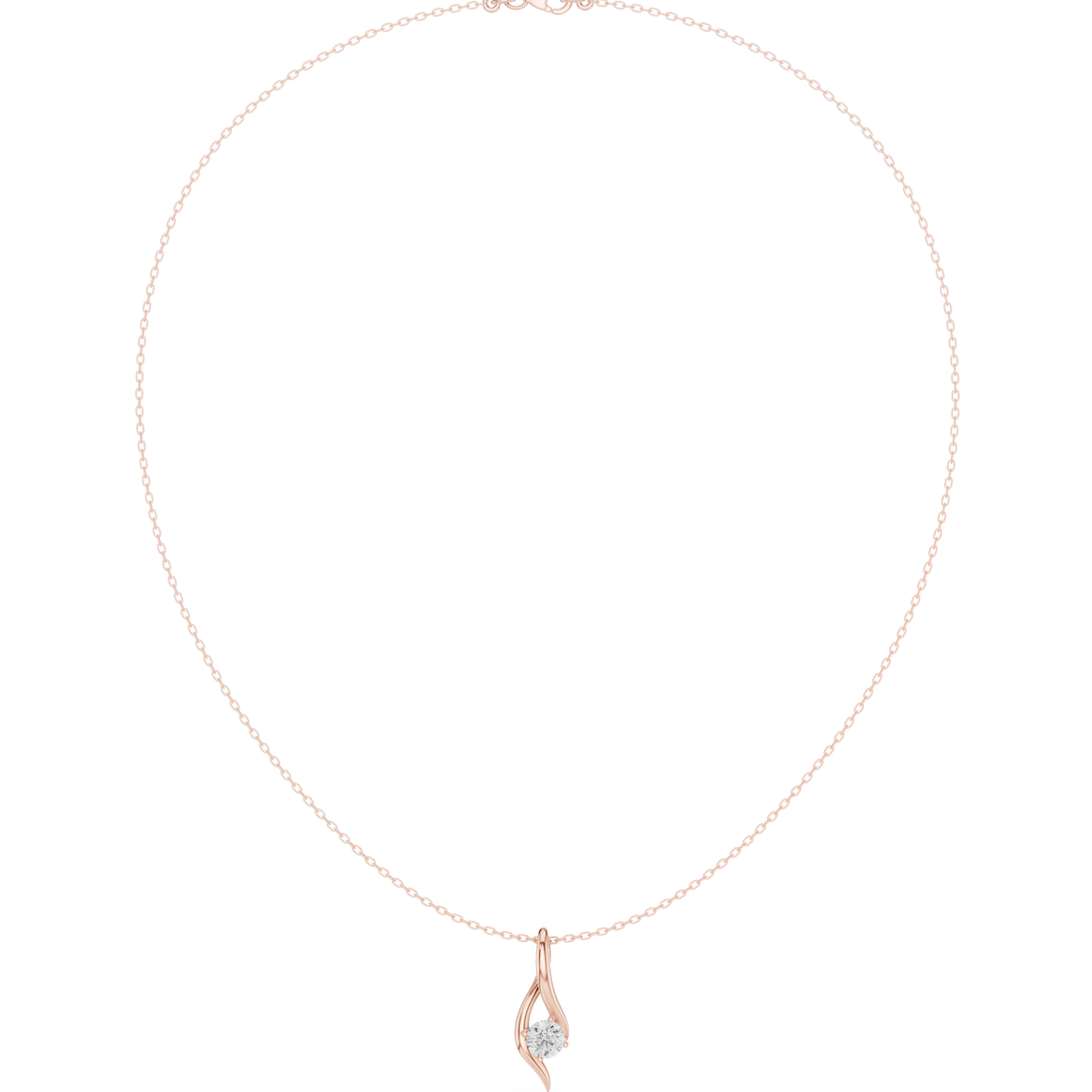 Solitaire twist diamond pendant necklace