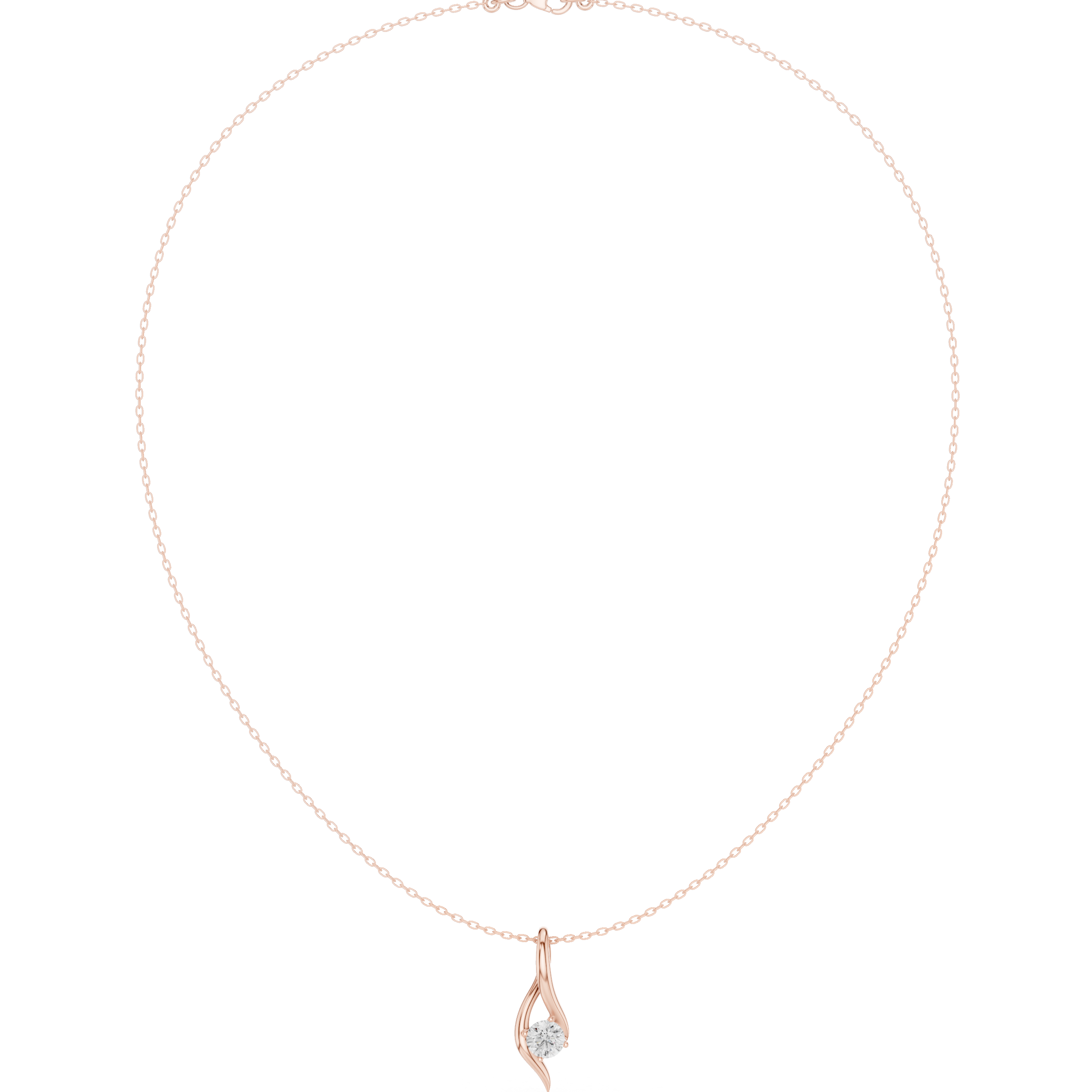 Solitaire twist diamond pendant necklace