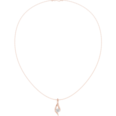 Solitaire twist diamond pendant necklace