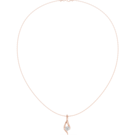 Solitaire twist diamond pendant necklace