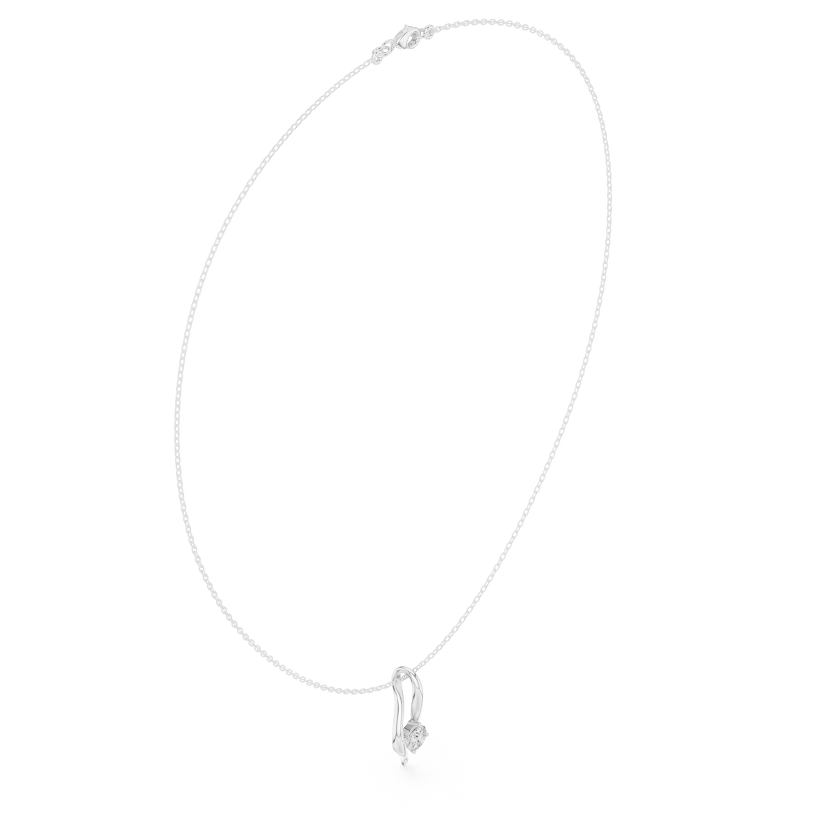 Solitaire twist diamond pendant necklace