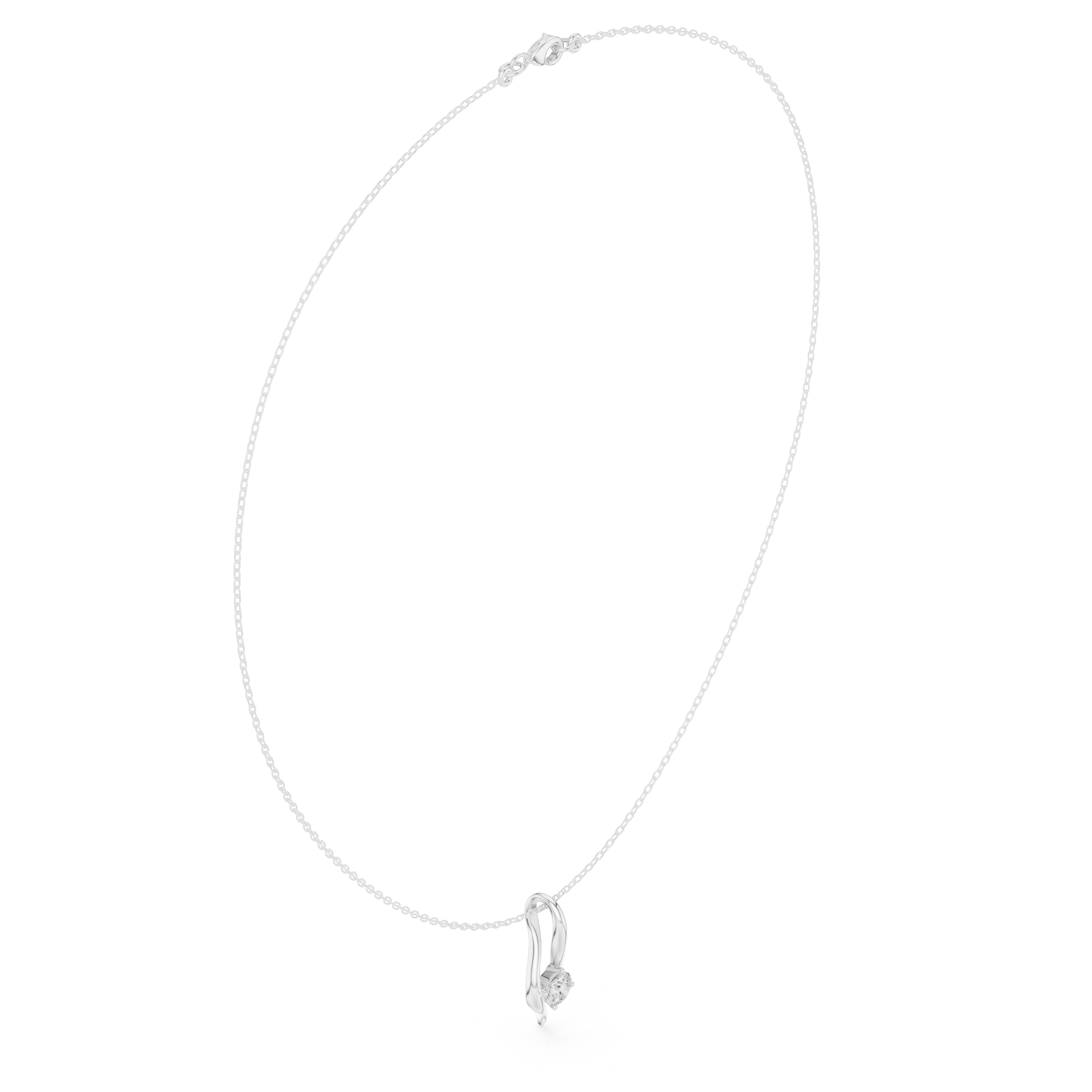 Solitaire twist diamond pendant necklace