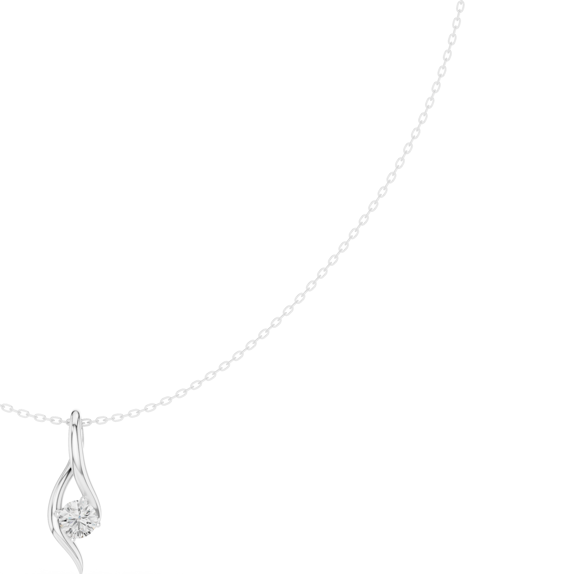 Solitaire twist diamond pendant necklace