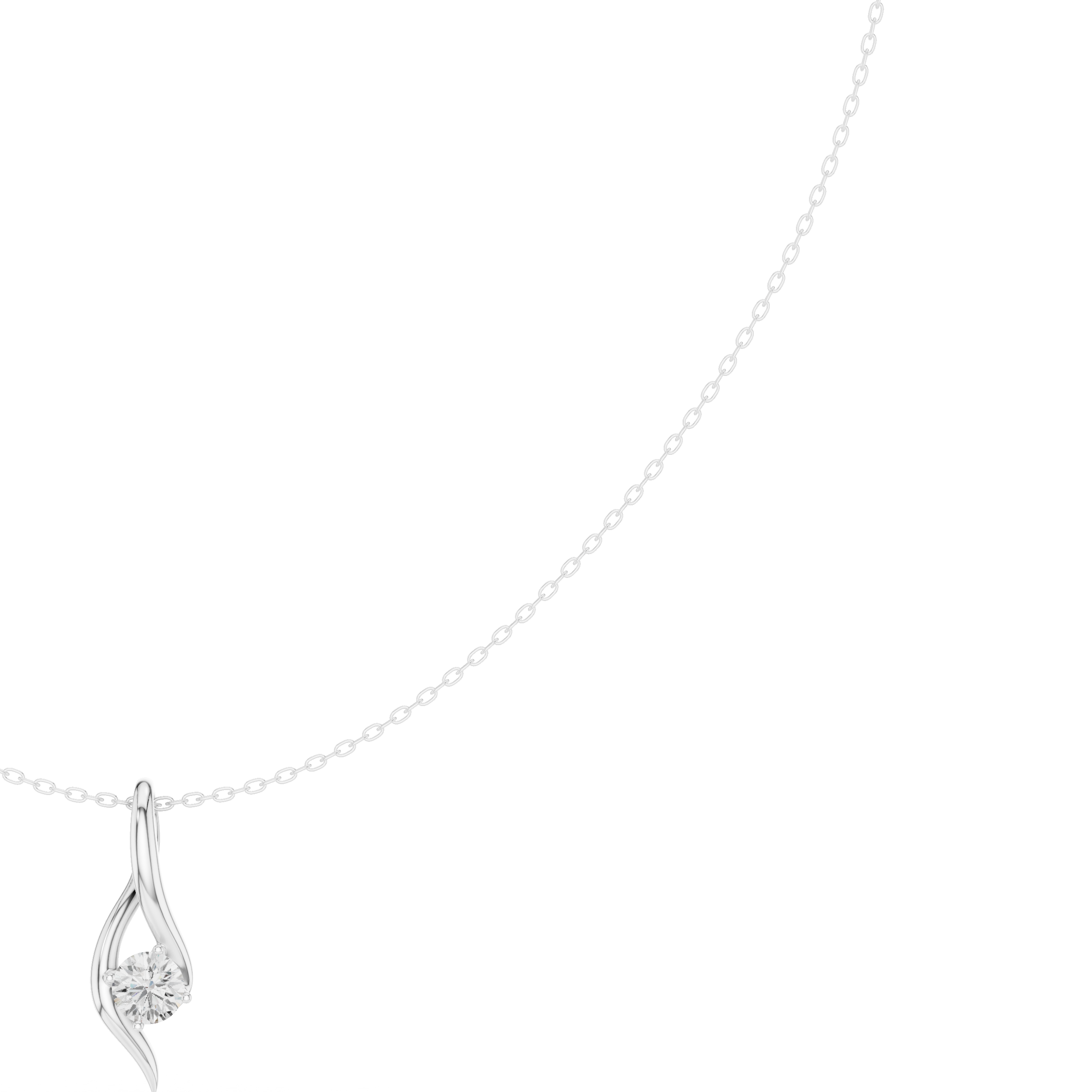 Solitaire twist diamond pendant necklace