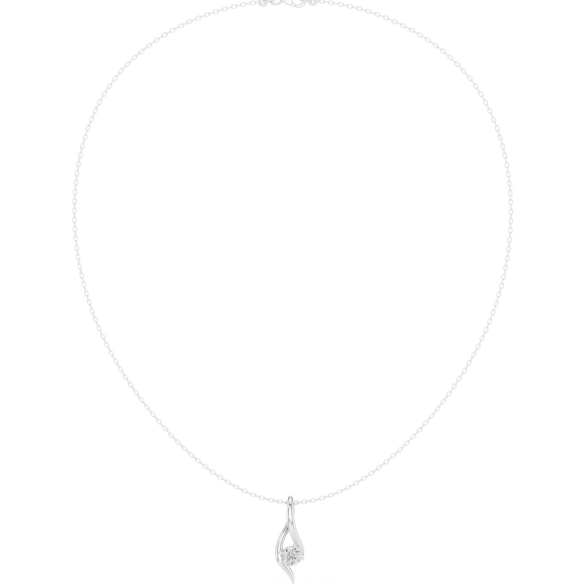 Solitaire twist diamond pendant necklace
