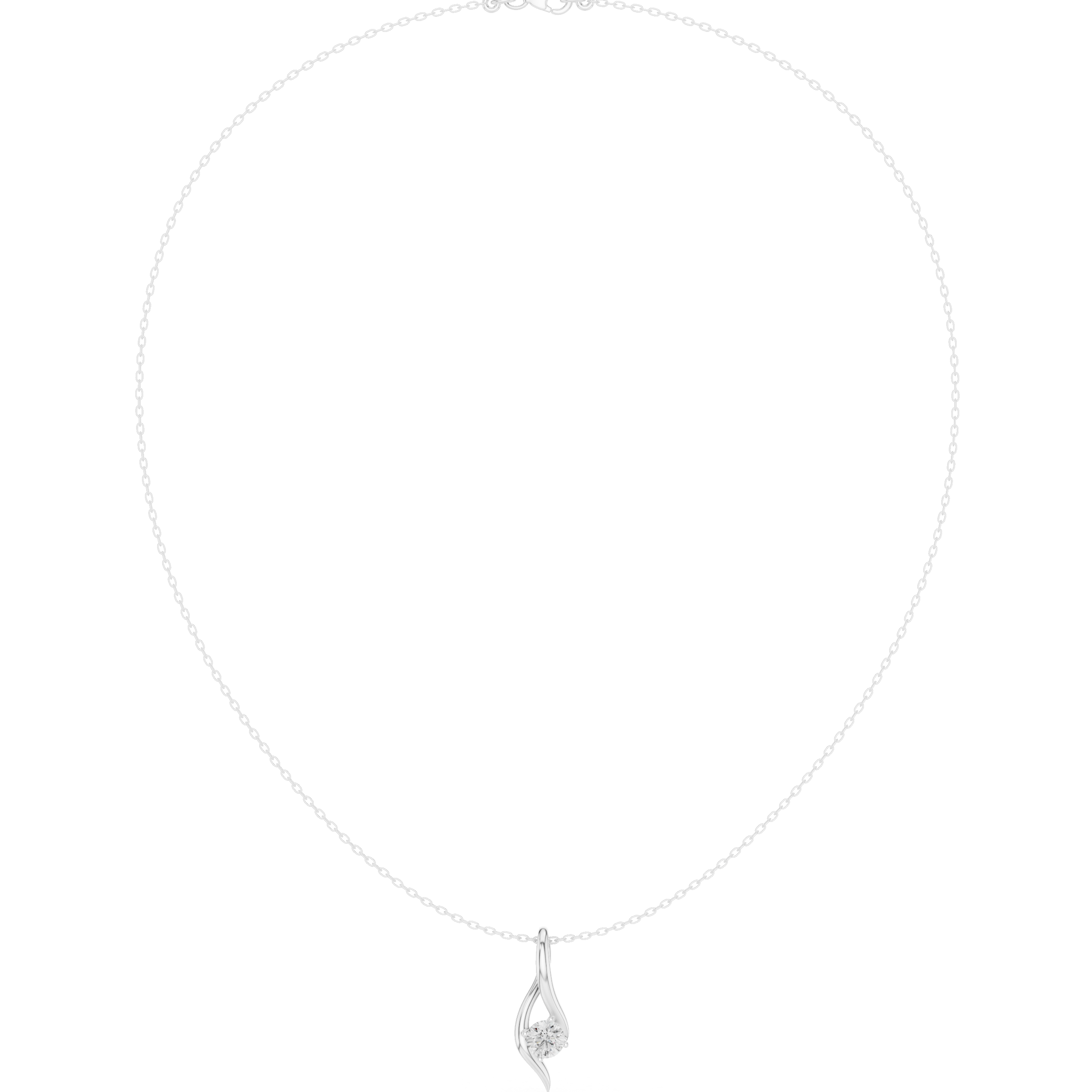 Solitaire twist diamond pendant necklace