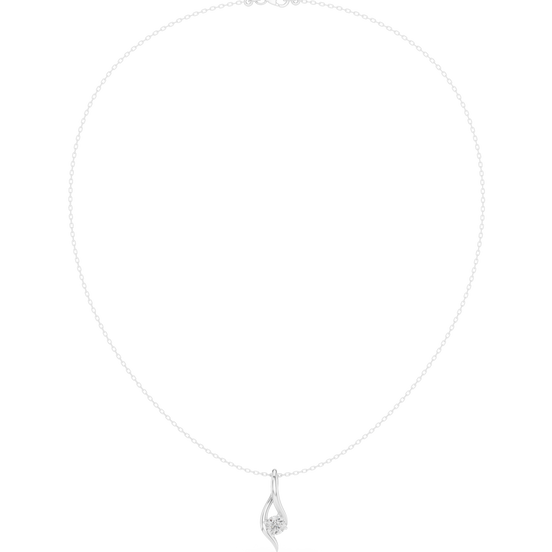Solitaire twist diamond pendant necklace