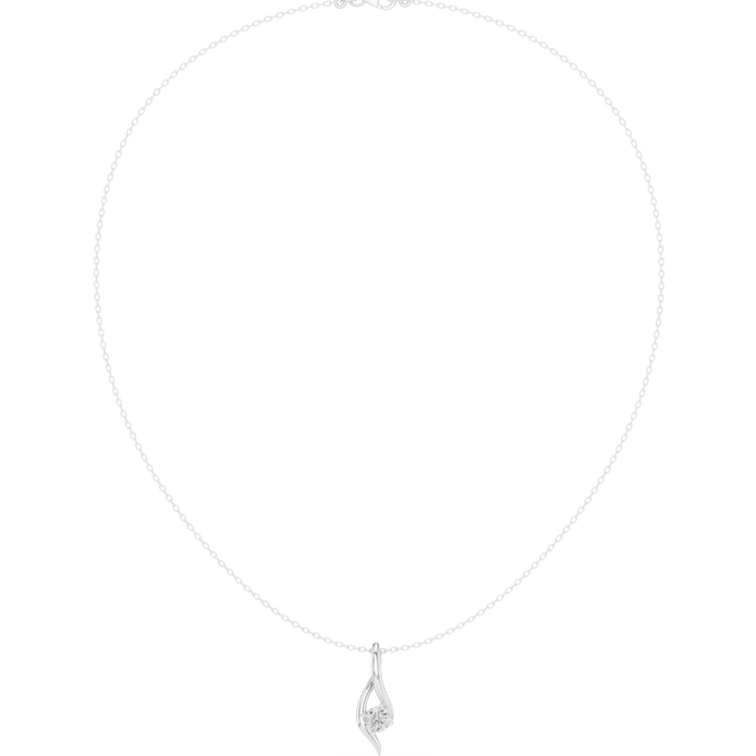Solitaire twist diamond pendant necklace
