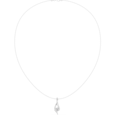 Solitaire twist diamond pendant necklace