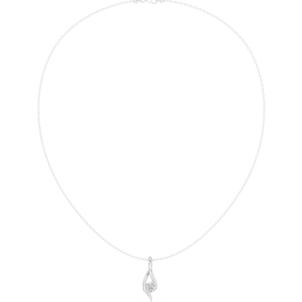 Solitaire twist diamond pendant necklace