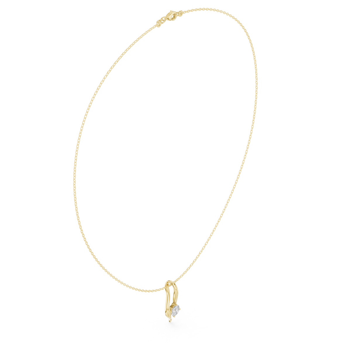 Solitaire twist diamond pendant necklace
