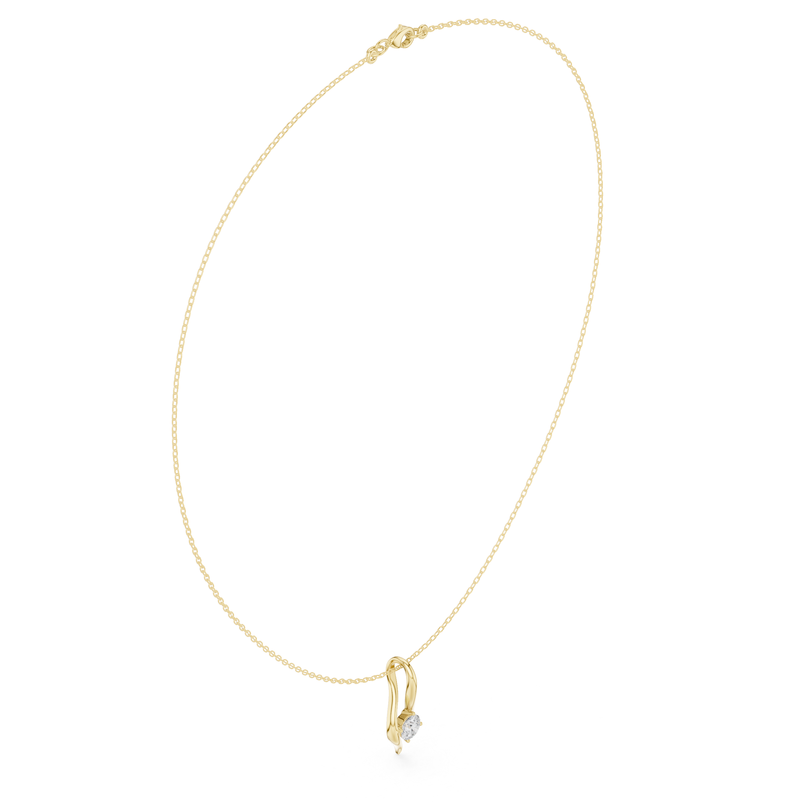Solitaire twist diamond pendant necklace