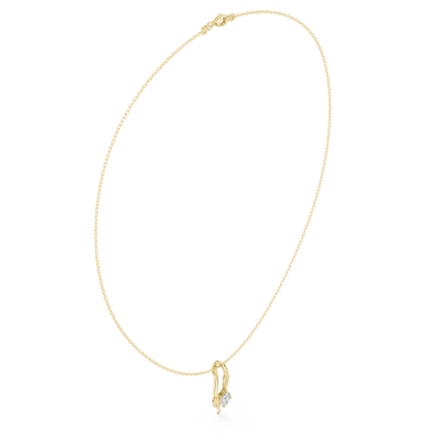 Solitaire twist diamond pendant necklace