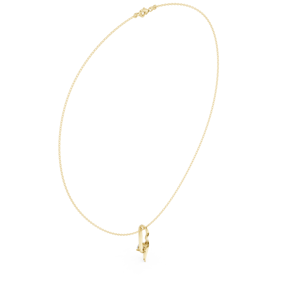 Solitaire twist diamond pendant necklace